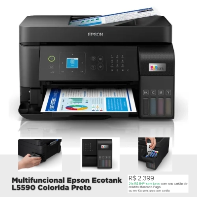 multifuncional epson ecotank l5590 colorida preto