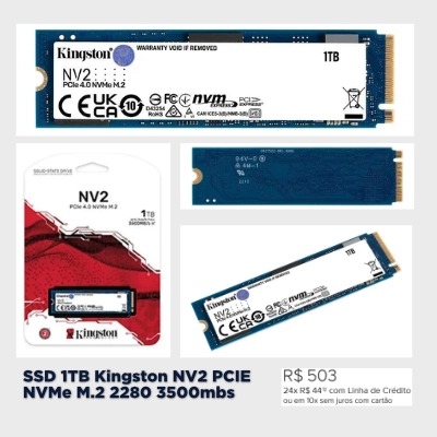 ssd 1tb kingston nv2 pcie nvme m2 2280 leitura 3500mbs