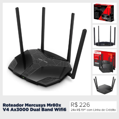 roteador mercusys mr80x v4 ax3000 dual band wifi6